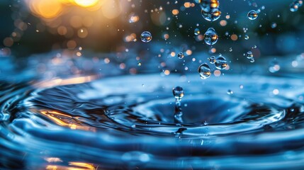 Sticker - Water droplets collide to create a canopy of water