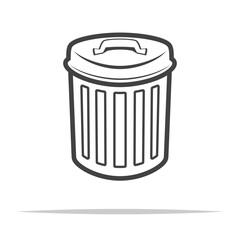 Sticker - Trash can outline icon transparent vector isolated