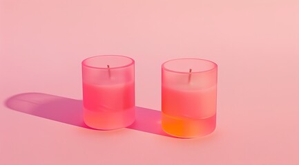 Sticker - pink candles in glass