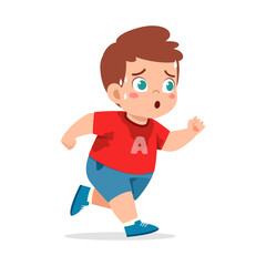 Poster - fat little kid do running for weight loss