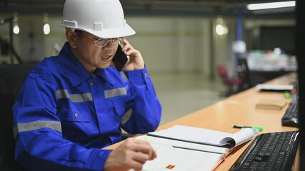 Engineer working at control room,Manager control system,Technician man monitoring program from a lot of monitor