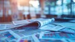 © Wp Background - Financial News Abstraction: Blurred Newspapers and Magazines on Desk