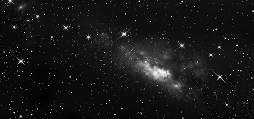 Wall Mural - starry sky with white stars on a black background.