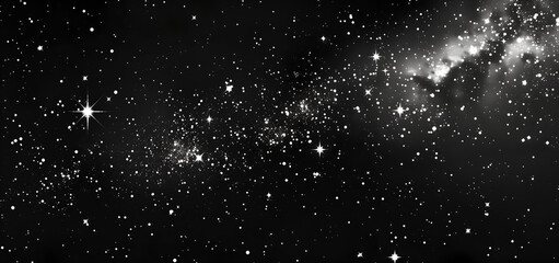 Wall Mural - starry sky with white stars on a black background.