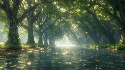 Wall Mural - morning in the woods