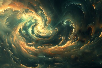 Wall Mural - An interdimensional portal within the metaverse, swirling with fractal patterns