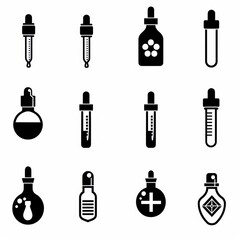 Canvas Print - Set of Dropper Bottle Icons