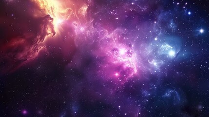 Wall Mural - Abstract space background with stars and galaxies