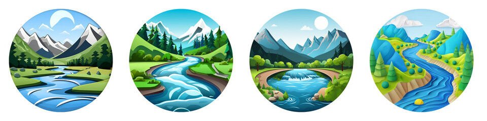 Sticker - Watershed Management clipart collection, symbol, logos, icons isolated on transparent background