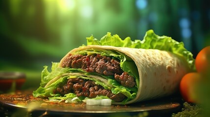 Poster - Shawarma with vegetables and meat