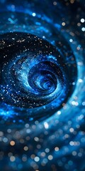 Wall Mural - abstract blue spiral galaxy design