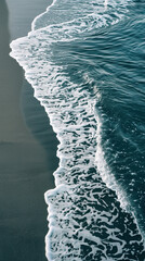 Poster - Ocean waves on the edge of a sandy shore line. Background image. Created with Generative AI technology.