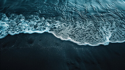 Poster - Ocean waves on the edge of a sandy shore line. Background image. Created with Generative AI technology.