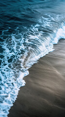 Poster - Ocean waves on the edge of a sandy shore line. Background image. Created with Generative AI technology.