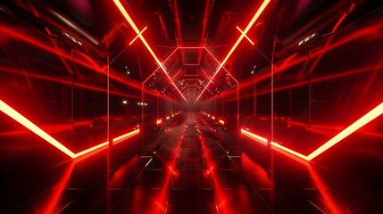 Wall Mural - red neon lights futuristic abstract surreal background
