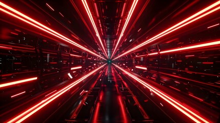 Wall Mural - red neon lights futuristic abstract surreal background