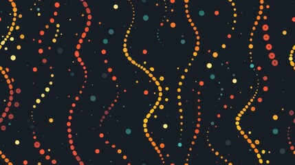 Canvas Print - Abstract Pattern of Colorful Dots on a Dark Background