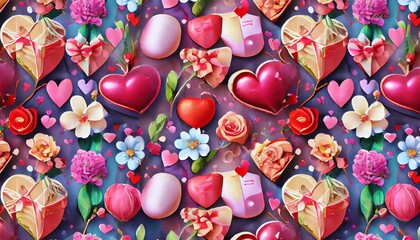 Poster - seamless pattern with hearts