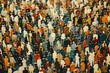 © Ольга Лукьяненко - A large crowd of diverse people in paper cut-out style
