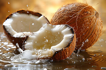 Delicious coconuts cut out