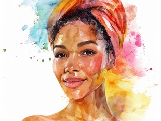 Poster - Watercolor clipart for african american spa party