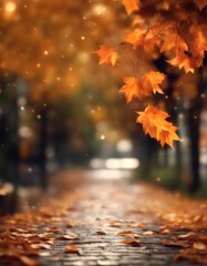 blurry leaves autumn wallpaper banner
