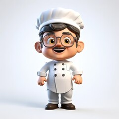 Sticker - a cartoon character wearing glasses and a chef's hat