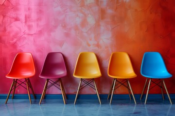 Wall Mural - Colorful chairs in a waiting room