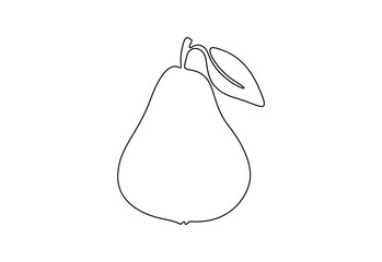 Pear fruits continuous one line drawing vector illustration. Premium vector