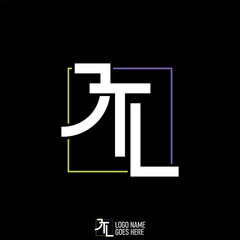 Poster - Logo design graphic concept creative premium vector stock letter initial JTL japan font cut connect square line. Related monogram typography branding