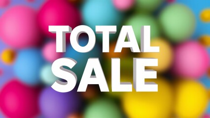 Sticker - A colorful background with the word total sale in white letters, AI