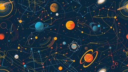 Wall Mural - cosmic dance of planets and stars
