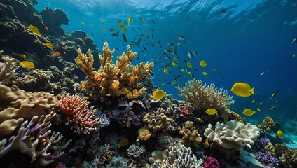 Wall Mural - Colorful underwater coral reefs and marine life