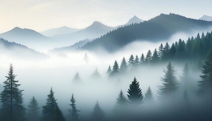 Canvas Print - mountains in the morning