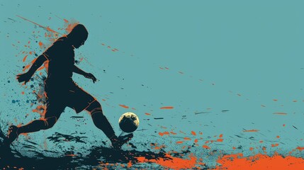 Wall Mural - football player kicking ball.