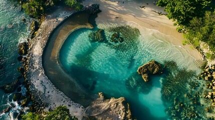 Wall Mural - A beach with natural springs where guests img