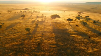 Wall Mural - A shroud at dawn with golden grasses