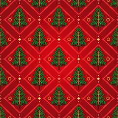 Wall Mural - Seamless pattern christmas ornament