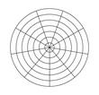 © YURII - Polar grid concentric circles and steps. Blank vector polar graph paper. Radar circular graph screen. Grid with concentric circles diagram. Vector