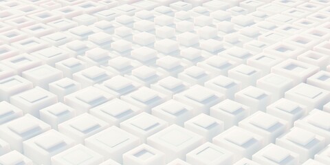 Poster - random moved white double cube boxes block background wallpaper banner