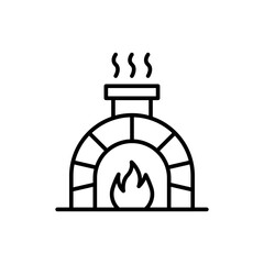 Poster - Pizza oven outline icons, minimalist vector illustration ,simple transparent graphic element .Isolated on white background