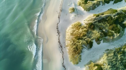 Canvas Print - A wild beach with dunes image