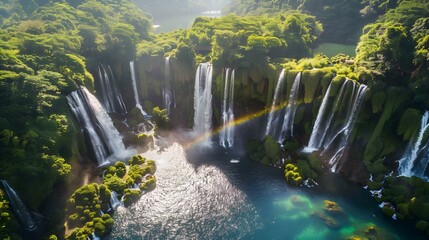 Wall Mural - A national park with waterfalls and lakes img