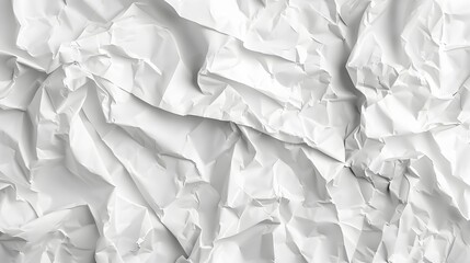 White paper sheet texture background with crumpled wrinkled and rough pattern, empty blank paper page material for any design. 