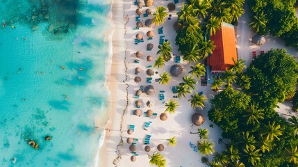 Wall Mural - A sunny resort with a wide sandy img