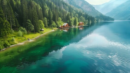 Sticker - Mountain lake in summer img