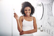 © peopleimages.com - Happy, woman and portrait with toothbrush in home for cleaning, gum health and morning routine. Bathroom, dental hygiene and female person with smile for oral care, plaque removal and fresh breath