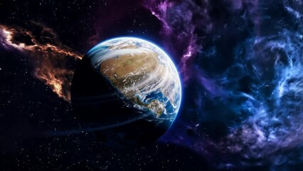 Poster - Planet In A Starry Nebula Generative AI