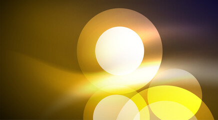 Aufkleber - Shiny Light Neon Bubble Circles. Vector illustration For Wallpaper, Banner, Background, Card, Book Illustration, landing page