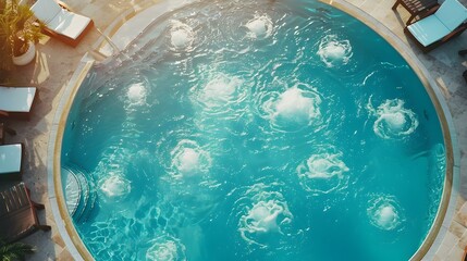 Canvas Print - Swimming pool with Jacuzzi where hot water img